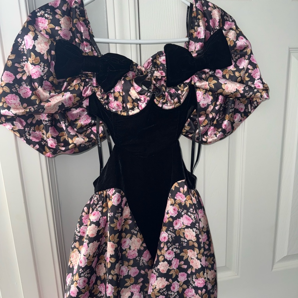 For Love And Lemons Black Floral Dress